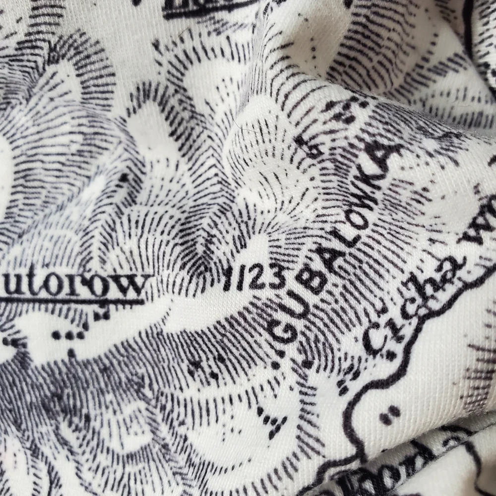 Black and White Map Print Neck Warmer/face Mask.